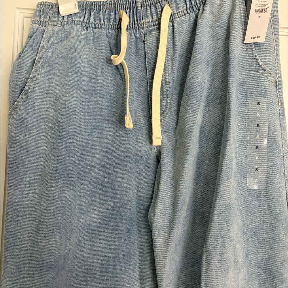GAP Light Blue Relaxed Denim Joggers